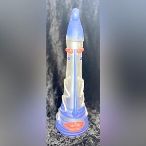 Rare Vintage Borowski Glassworks Face Lips vase Bottle Sculpture  Postmodern 14”